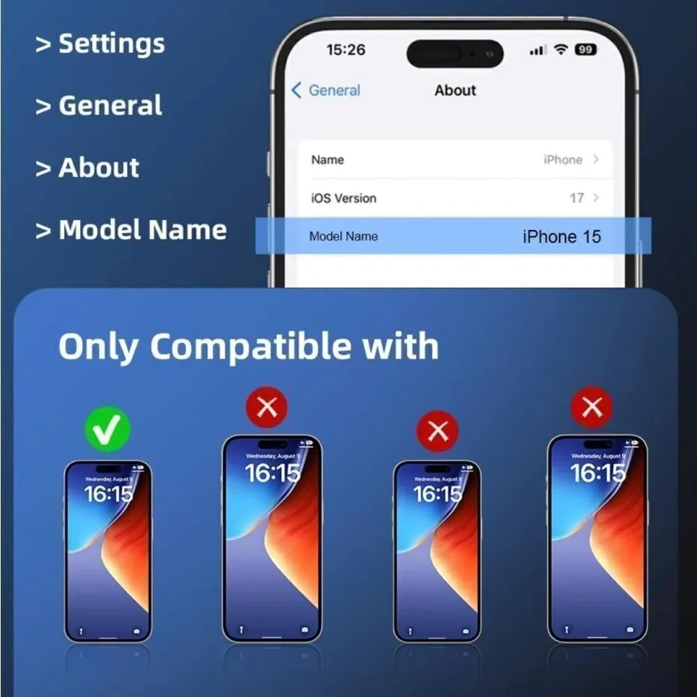 🤯5/$25🤯 Privacy Screen Protector for iPhone 15 Pro [6.1 Inch] [2-Pack] NWT